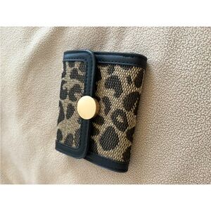 Leopard Print Wallet with Black Trim